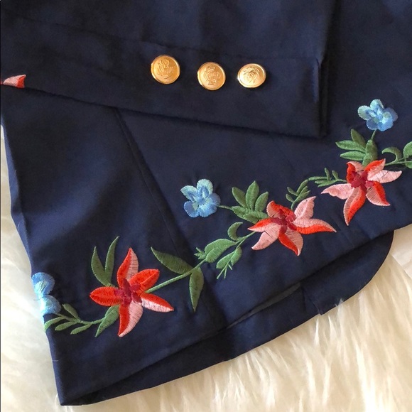 NAVY FLORAL BLAZER - Picture 7 of 7
